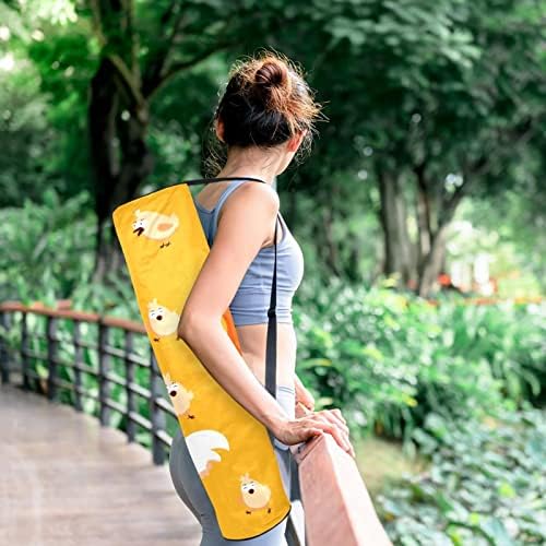 RATGDN Yoga Mat torba, pilića uzorak Vježba Yoga Mat Carrier full-Zip Yoga Mat torba za nošenje sa podesivim remenom za žene i muškarce