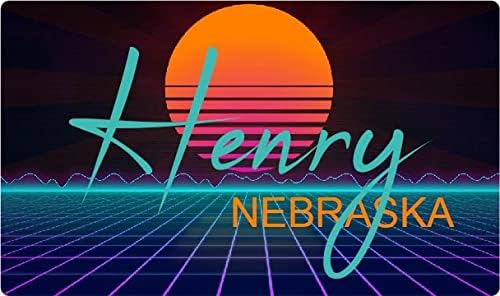 Henry Nebraska 2 x 1,25-inčni vinilni decal Stiker Retro Neon Dizajn