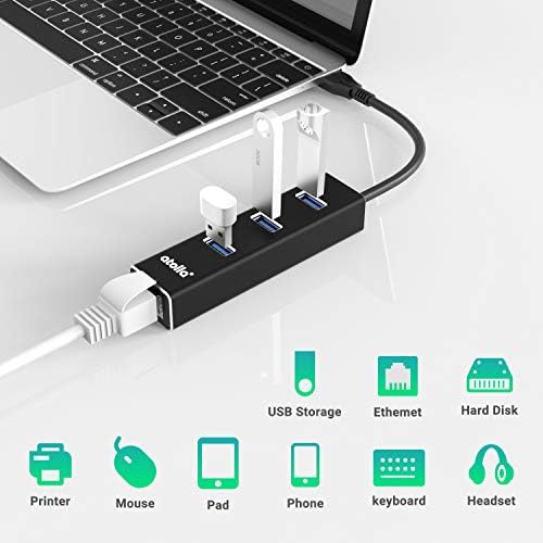 USB 3.0 hub Ethernet sa USB C adapterom, 3 Port USB 3.0 Splitter Gigabit Ethernet Hub + USB C HUB mreža RJ45 1000Mbps USB Extender