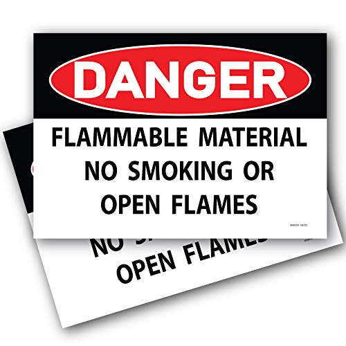 OPASNOST Zapaljiv materijal Ne pušenje ili otvoreni plamen znak 7 X10 Samoljepljivi vinil naljepnica naljepnica u zatvorenom / vanjskom
