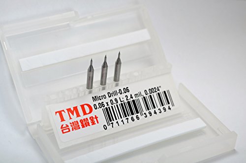 Tajvan MicroDrill, Micro Drill, 0.060 x 0.9 L; 2.4 mil, 0.0024; tolerancija: +0 ~ -2 um