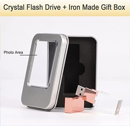 Laak 8 GB Crystal Prozirni pravokutnik originalni trenk bljeskalica USB 3.0 Vjenčani poklon Pendrive, Pink