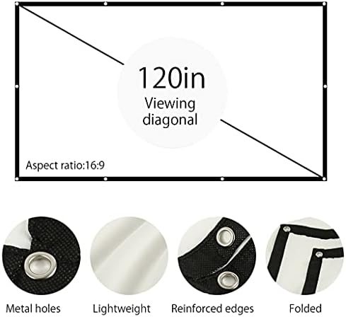 SBSNH 100/120 inčni projektor zaslon HD 16: 9 Bijela dijagonalna video projekcija dacron zida montirana za filmski kazalište