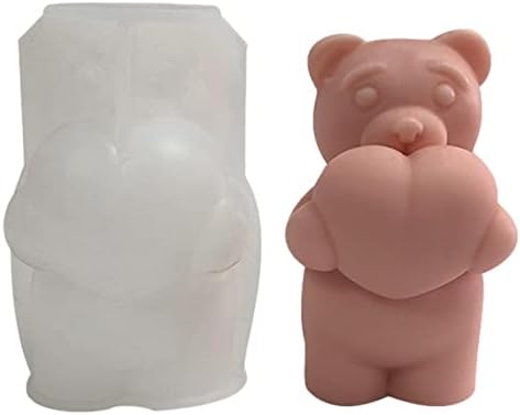Kalup za pravljenje svijeća Kalup za silikonski medvjed | Svijećnica Silikonski kalup 3D Love Bear Sapun Candle Candle - DIY ledeni