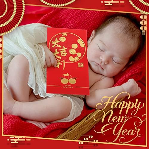 Gersoniel 2023 kineske crvene koverte tradicionalna zlatna folija Fu Crvena džepna Hong Bao Novogodišnja koverta crvene koverte kineskog