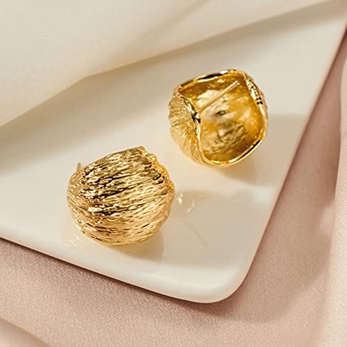 GUTDED minđuše za žene zlatne obojene lagane chunky otvorene obruče | Zlatne naušnice za žene srebrne modne naušnice Francuske naletene