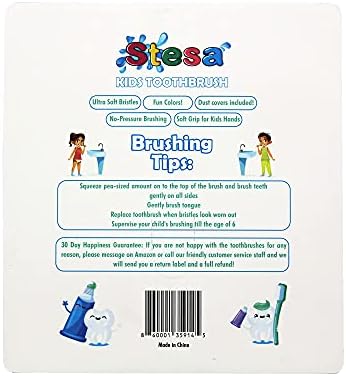 Stesa Dječija četkica za zube-8 pakovanja - Ultra meke čekinje, bez BPA, pokrivači za prašinu uključeni - četkica za zube za dječake
