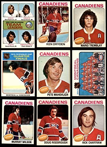 1975-76 O-pee-chee Montreal CanaDiens u blizini timaskih seta Montreal Canadiens Ex + CanaDiens