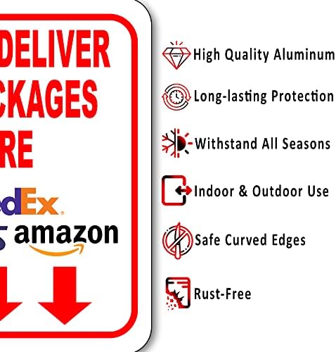 Ovdje isporučite sve pakete strelice Potpišite za dostavu za vozač isporuke - Upute za dostavu za moje pakete iz a, FedEx, USPS, UPS,