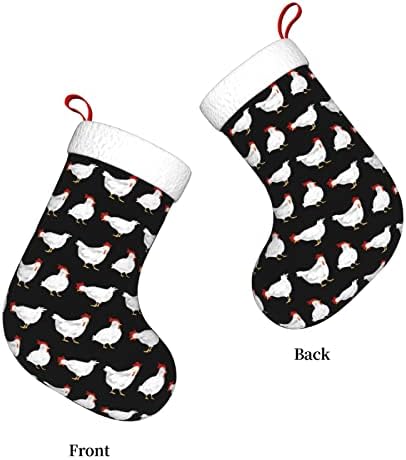 CutedWarf Bijela piletina Christma čarape Xmas Dekoracije stabla Božićne čarape za Xmas Holiday Party poklone 18-inčni
