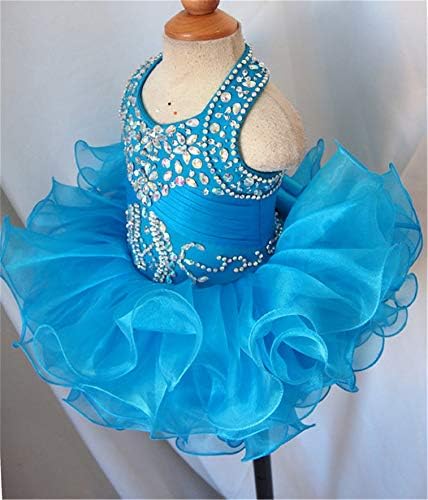 Djevojke Junguan Toddler Halter Pageant Cupcake haljine Little Baby kratke haljine sa kristalima 2020 mn058