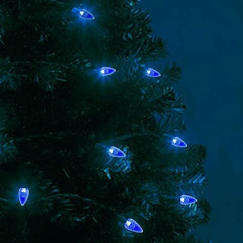 Mxtclm C6 Božićna svjetla, 50 LED svjetla od jagoda, 18.31 ft plava C6 svjetla, bajkovita svjetla za vanjsku, unutrašnju, baštu, dvorište,