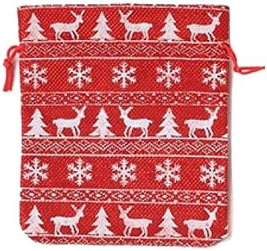 Pribor za pribor mali božićni praznični jelen snježne pahulje sjaj poklon torba xmas pokloni