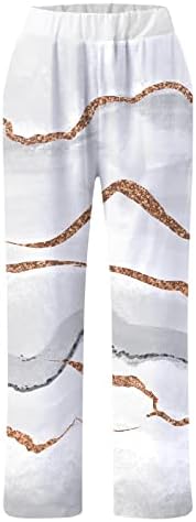 ZDFER ženske casual labavo platno hlače Ljetne cvjetne pantalone za tiskane hlače elastične struke konusne pantalone sa džepovima