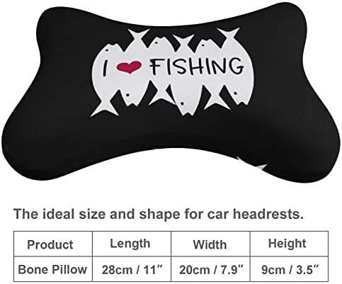 Volim ribolov jastuk za automobilom mekani automobil za glavu glava jastuk jastuk od jastuka jastuka 2 pakovanje za vožnju putovanja