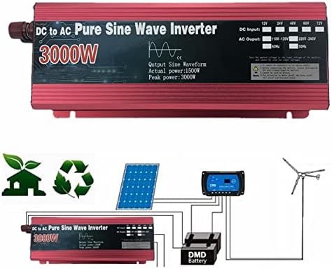 3000w čisti sinusni Inverter 12V/24V do AC 220V Voltage Transformer Power Converter solarni Inverter LED displej