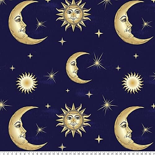 Pico Textiles Celestial Moons Allover Fleece Fabric - 8 Metara Bolt/Multi Collection-Style 4200
